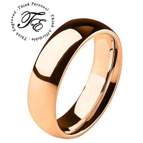 Women's Rose Gold Promise Ring Band - Girls Rose Gold Promise Ring For Her - Picture 1 of 7